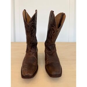 Shyanne Mens Cowboy Boots Brown Distressed Leather Square Toe Western 11B BBW178